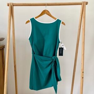 NWT Abercrombie & Fitch YPB Tie Game Active Wrap Front Mini Tennis Dress Green L